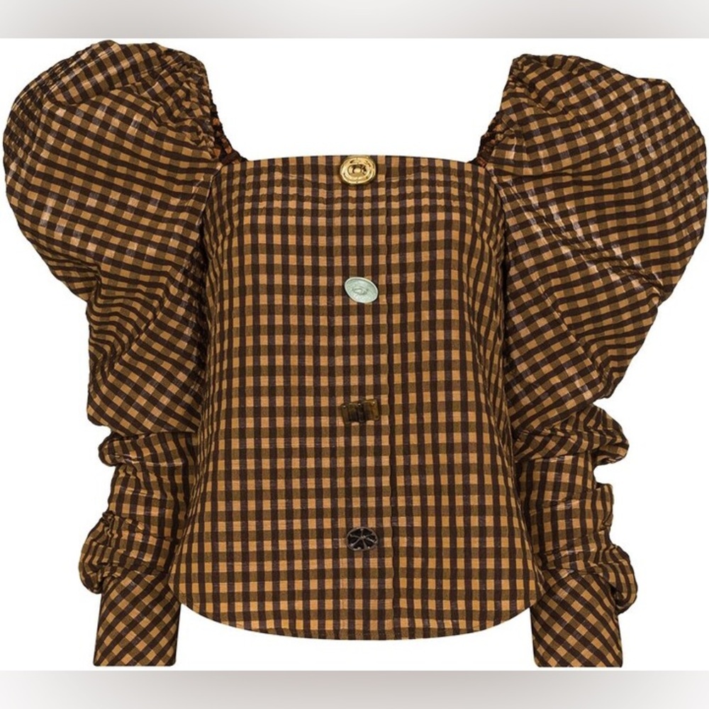 Rejina Pyo Maya Puff-Sleeve Seersucker Blouse